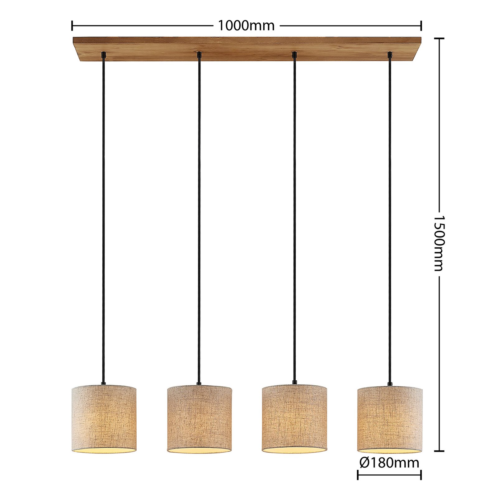 Lindby Danora hængelampe, 4 lyskilder