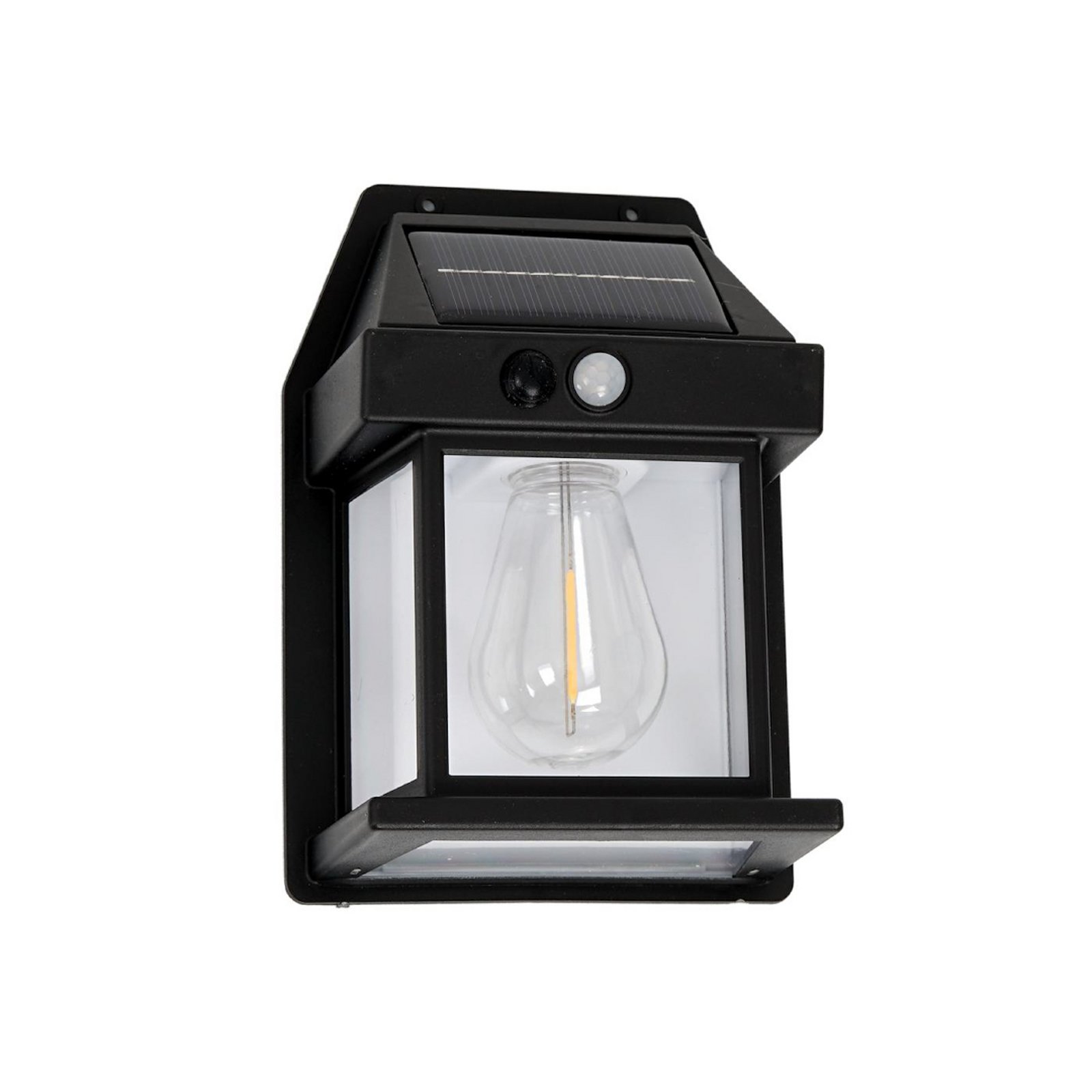 LED solar outdoor wall light Filo, plastic, black, IP44
