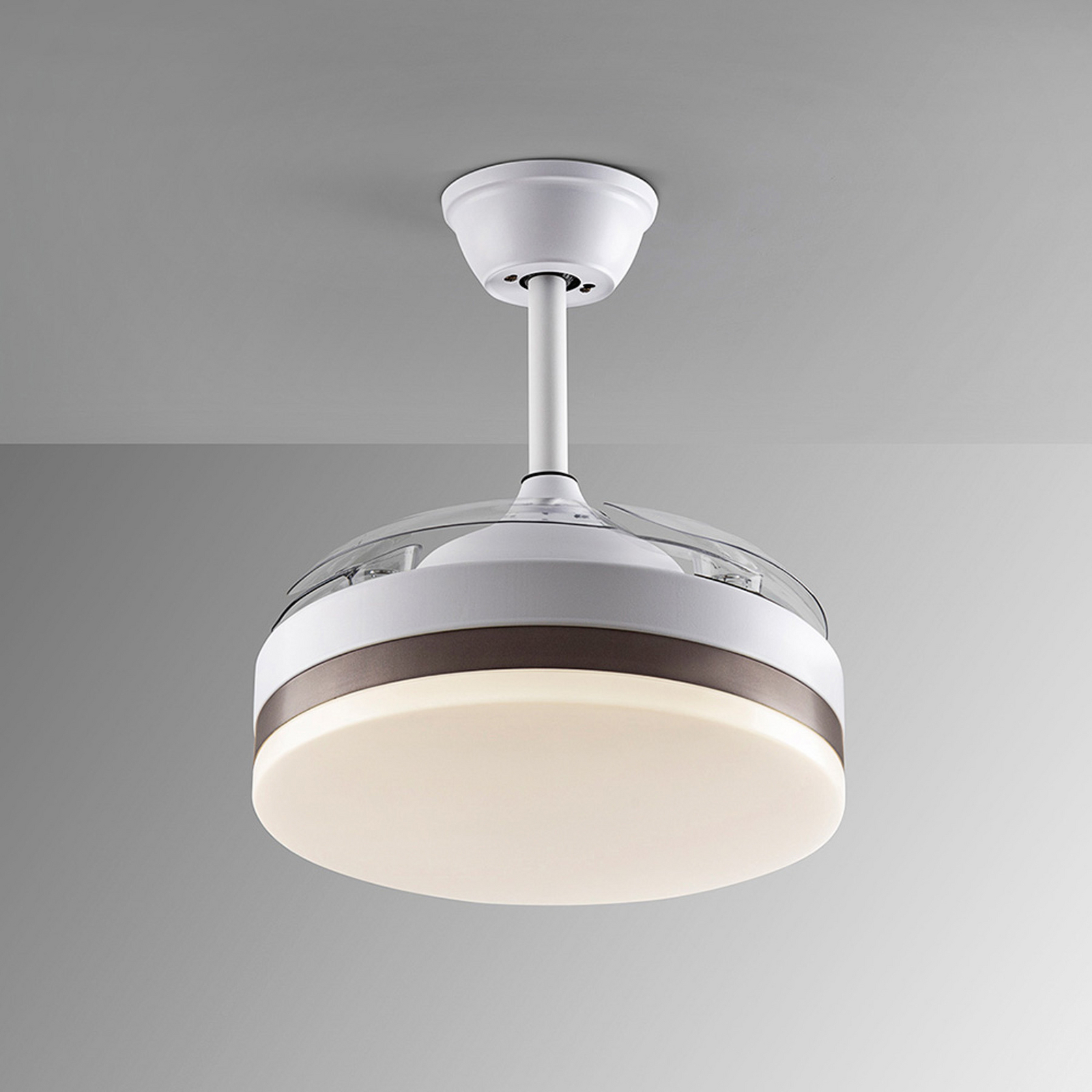 LED stropni ventilator Vento bel/bronz/dim, Ø 90 cm tih