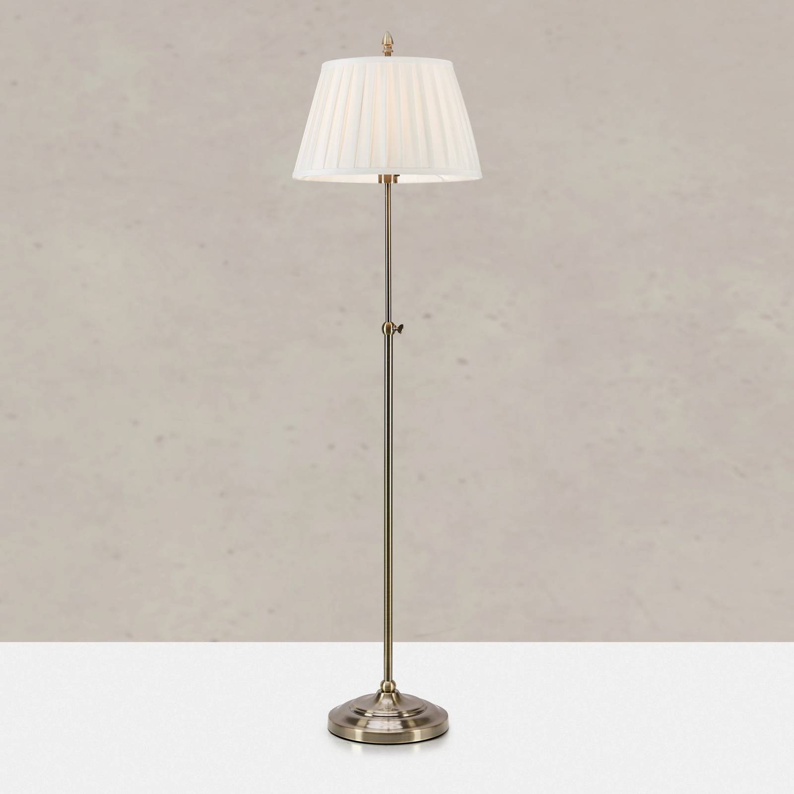 Lampa podłogowa Oxford, kolor mosiężny, wysokość 155 cm, metal/tkanina