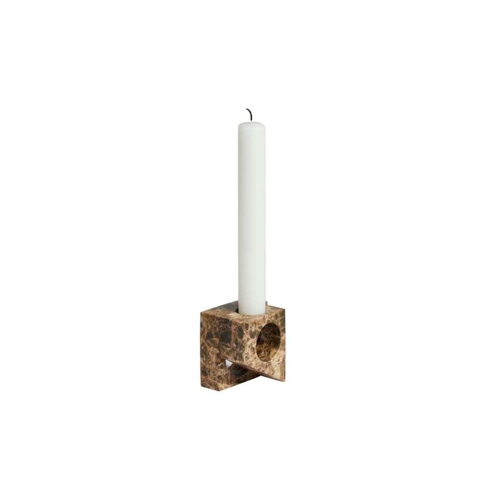 Jeu de dés 2 Candle Holder Brown Marble - Woud