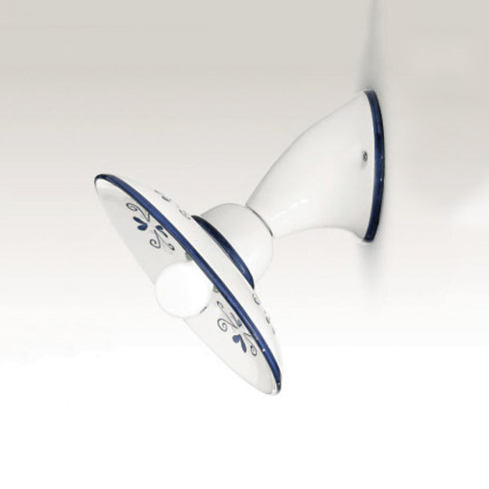 Cremasco Bassano Italian wall light blue, for Living / Dining Room, ceramics, E27, 75 W, energy efficiency: A++, H: 25 cm