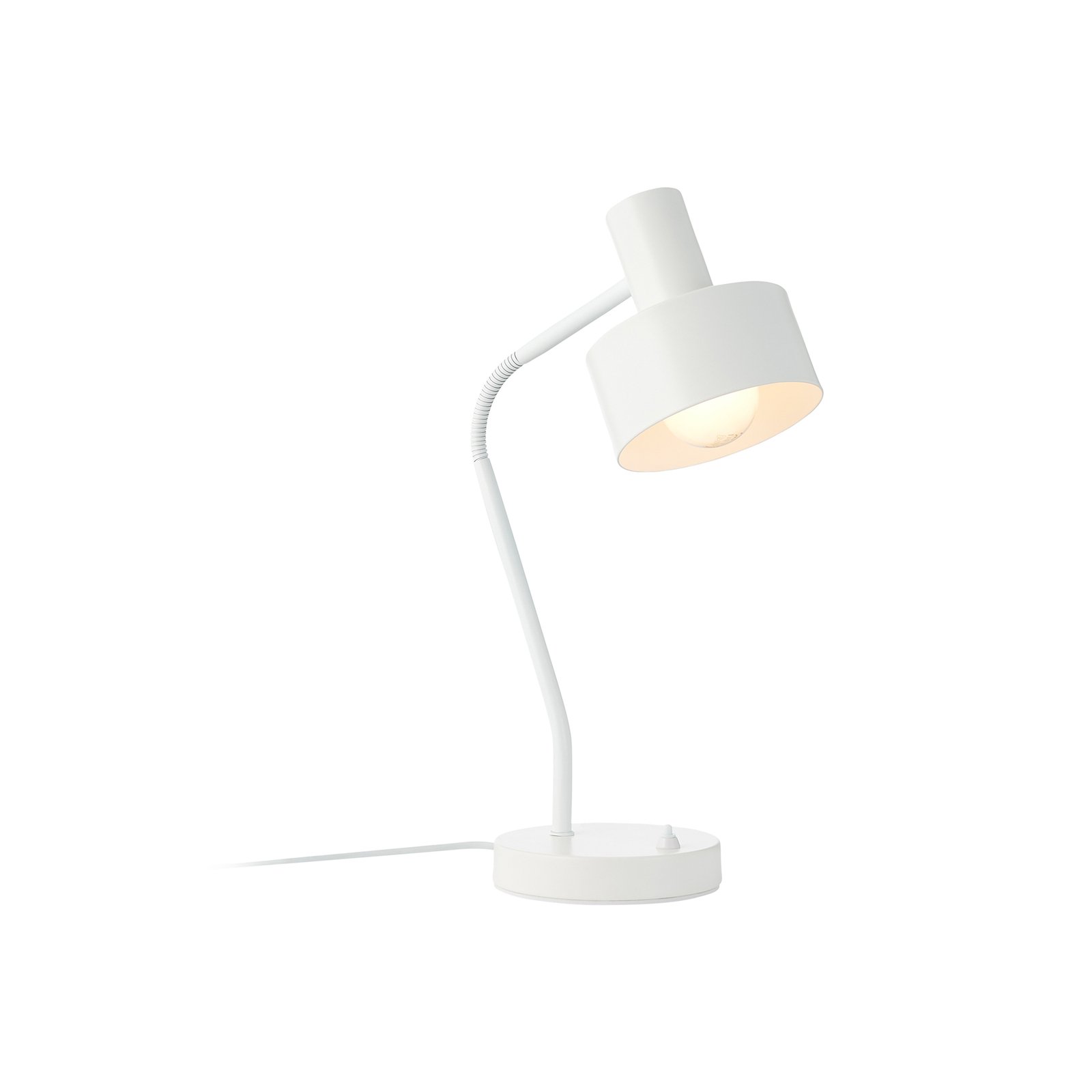 Matis table lamp, metal, adjustable lampshade, white