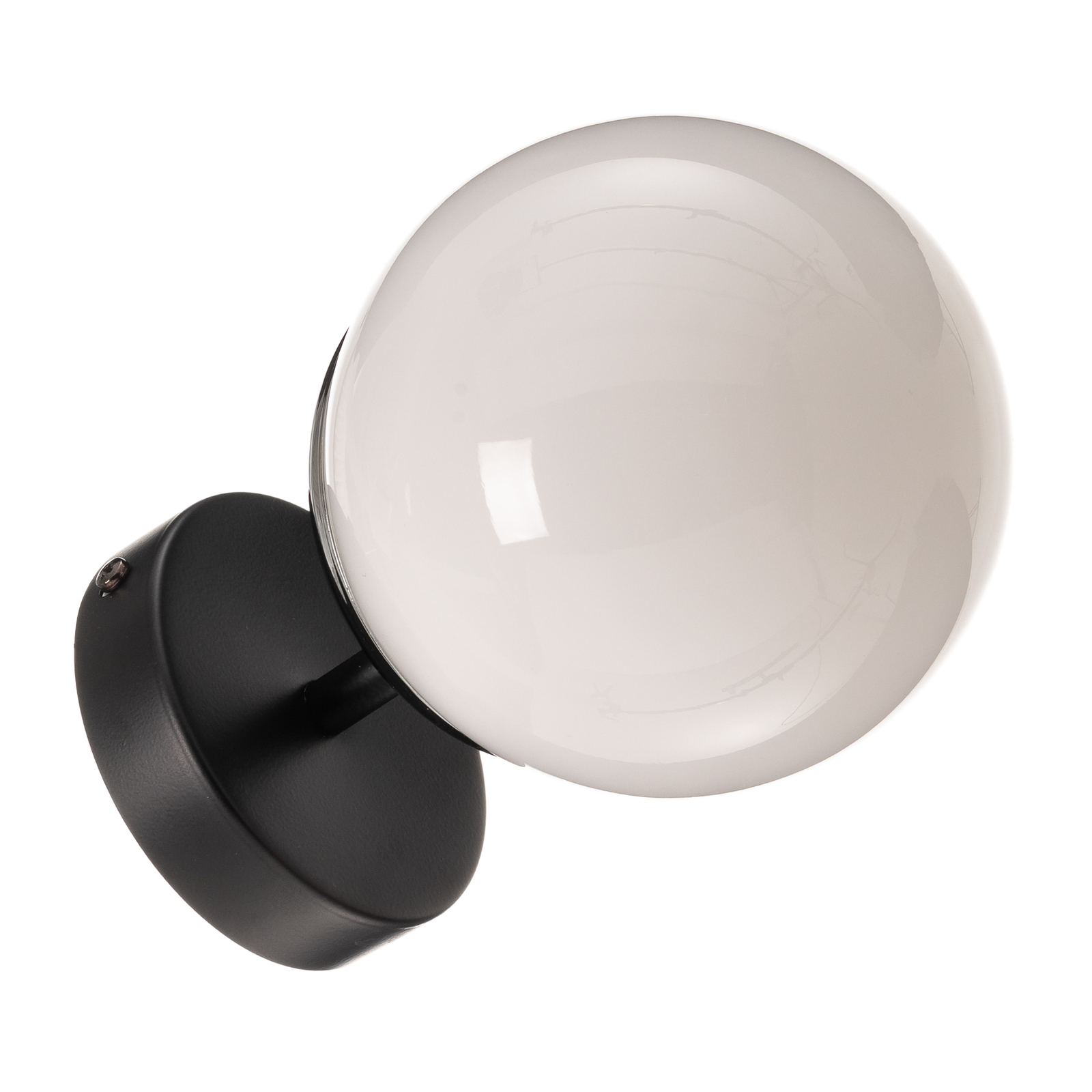 Sfera wall light 1-bulb glass/chrome/black