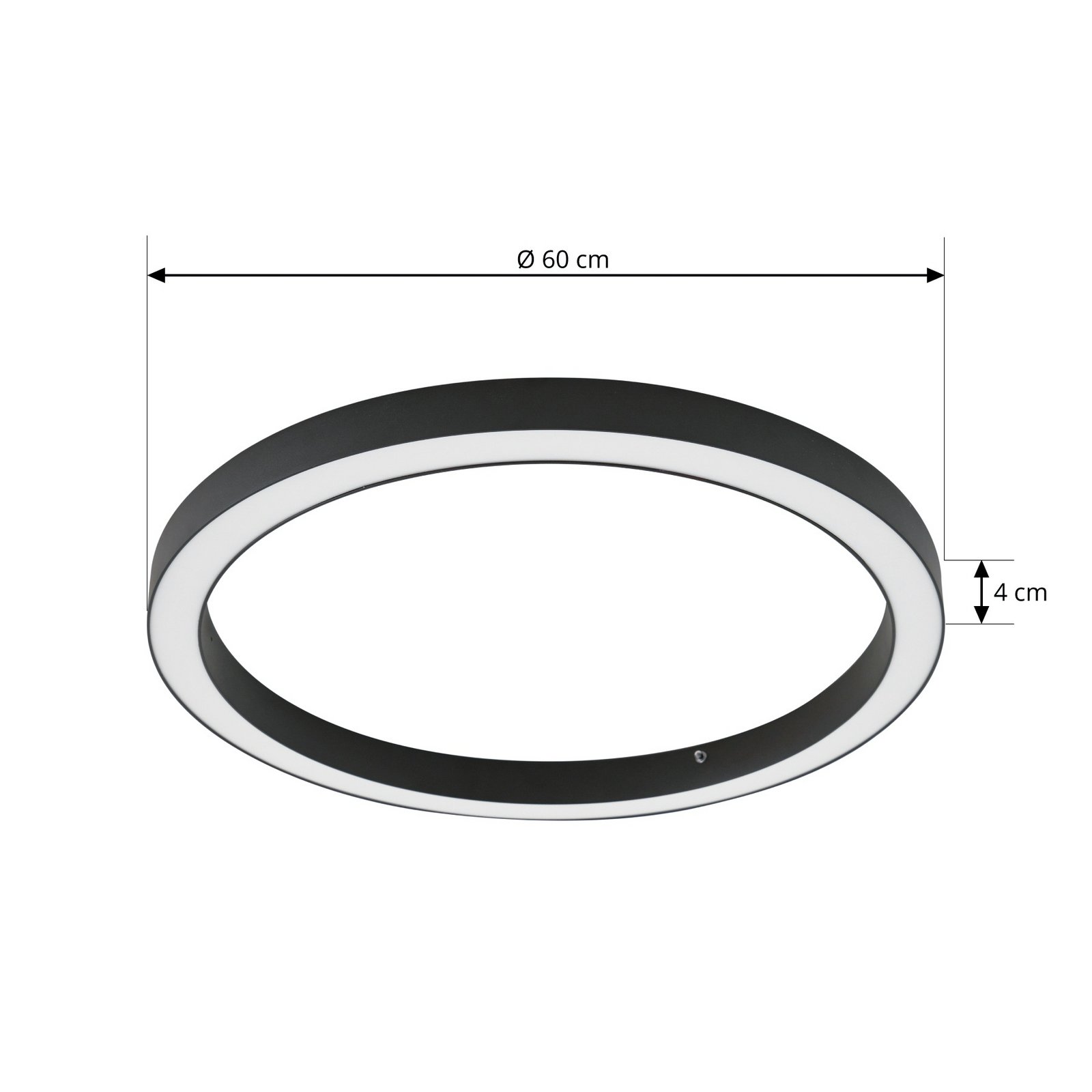 Plafoniera LED Neor, CCT, nera, Ø 60 cm, dimmerabile - Lucande