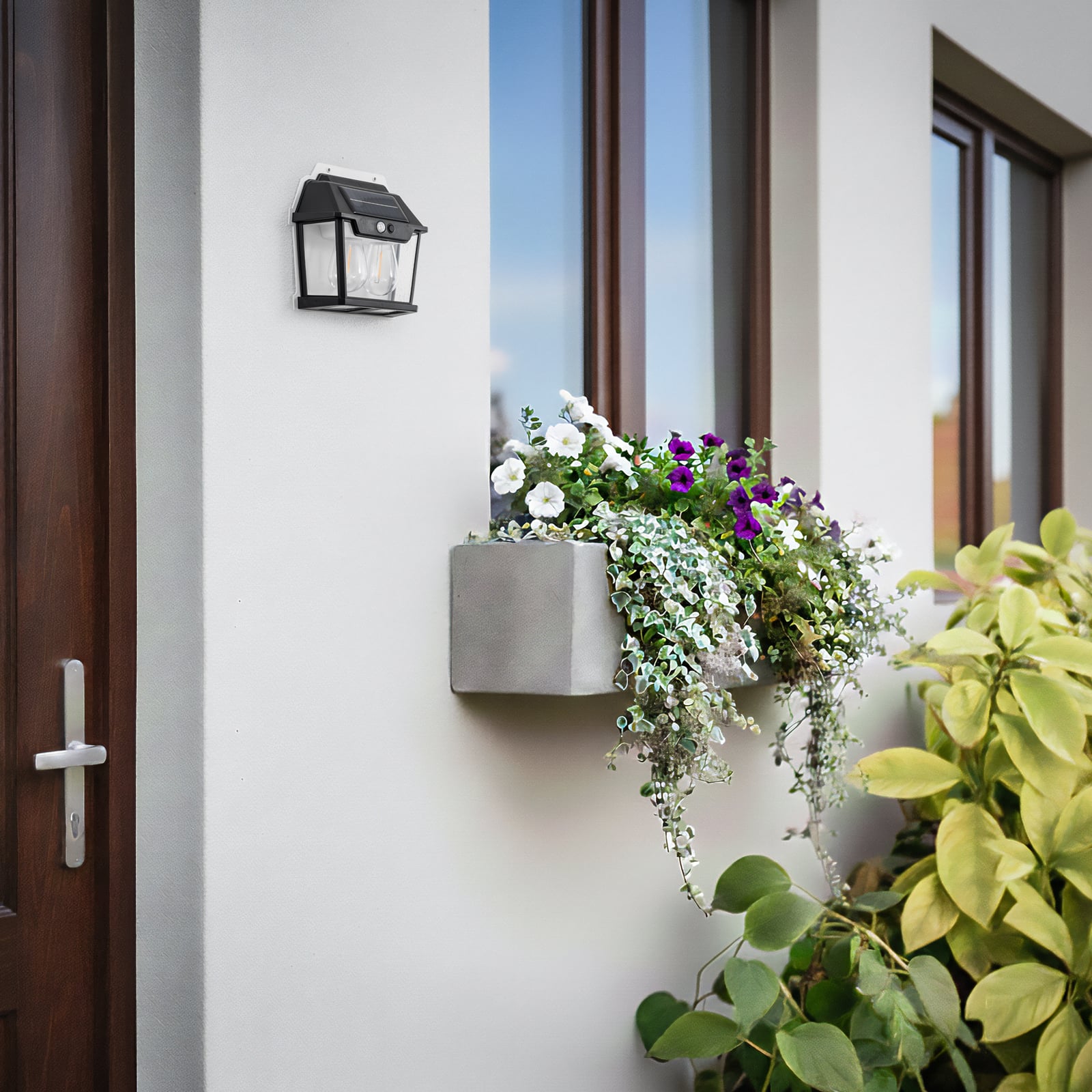 LED buiten wandlamp Filo Double, zwart, IP44