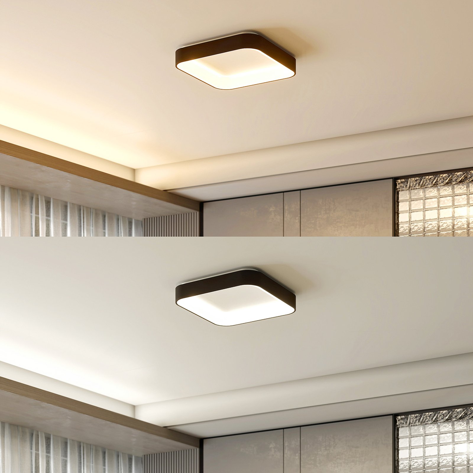 Arcchio Aleksi LED-Deckenleuchte, 60 cm, eckig