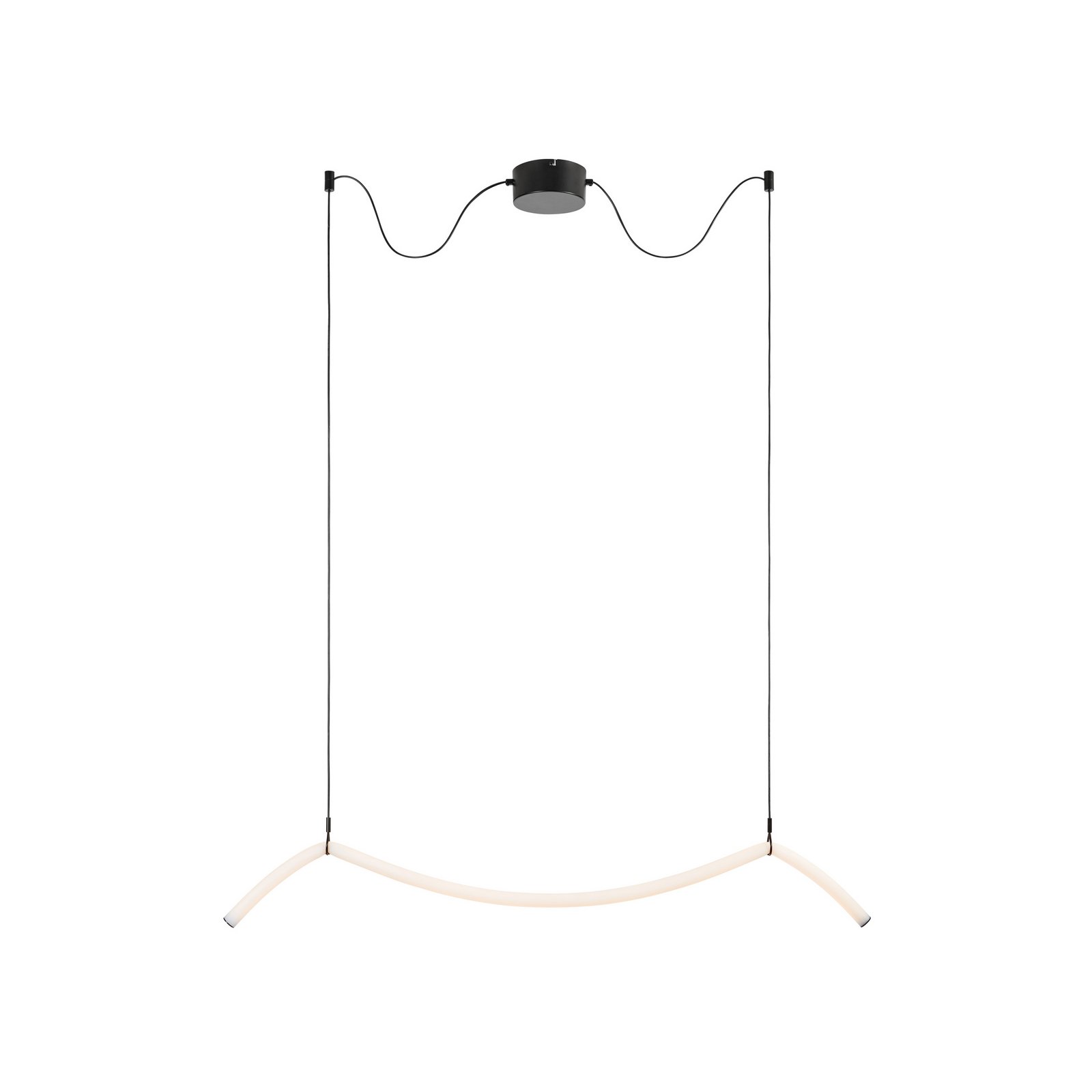 Markslöjd LED-Hängeleuchte Melt, schwarz/weiß, 112 cm lang
