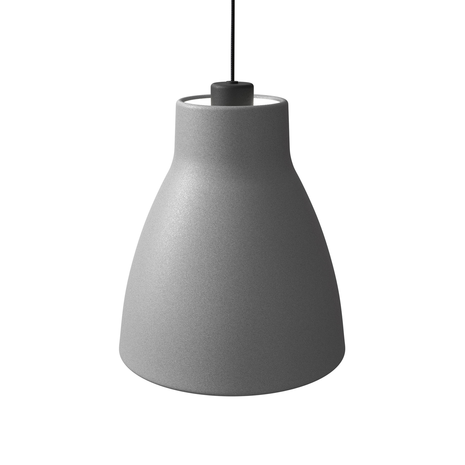 Gong pendant light with metal shade