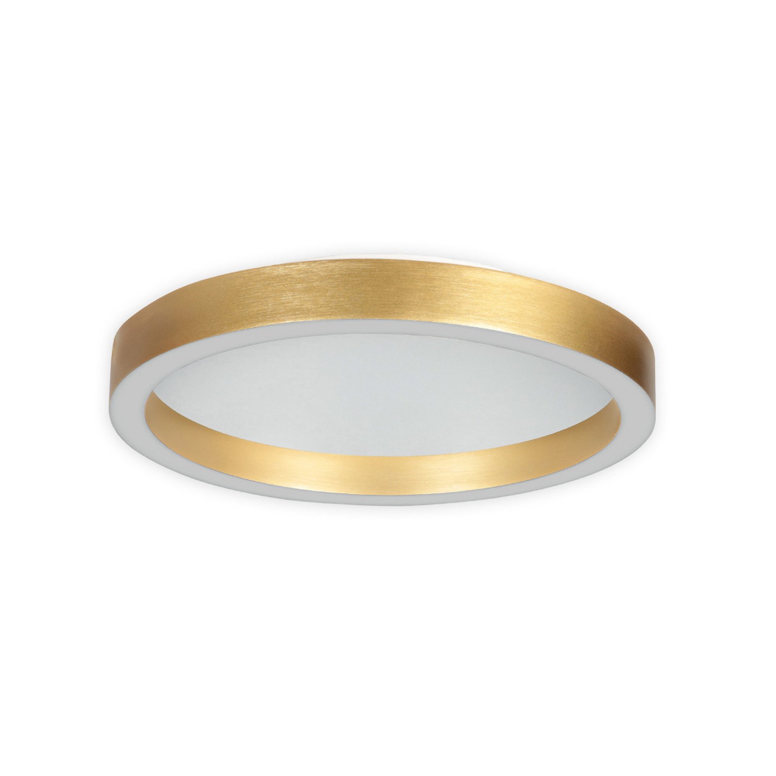 LED-taklampe Ringlux gullfarget, Ø 40 cm, metall, 2700 K