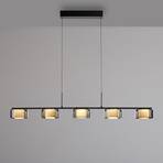 Paul Neuhaus Suspension LED Rika, noir, longueur 119 cm