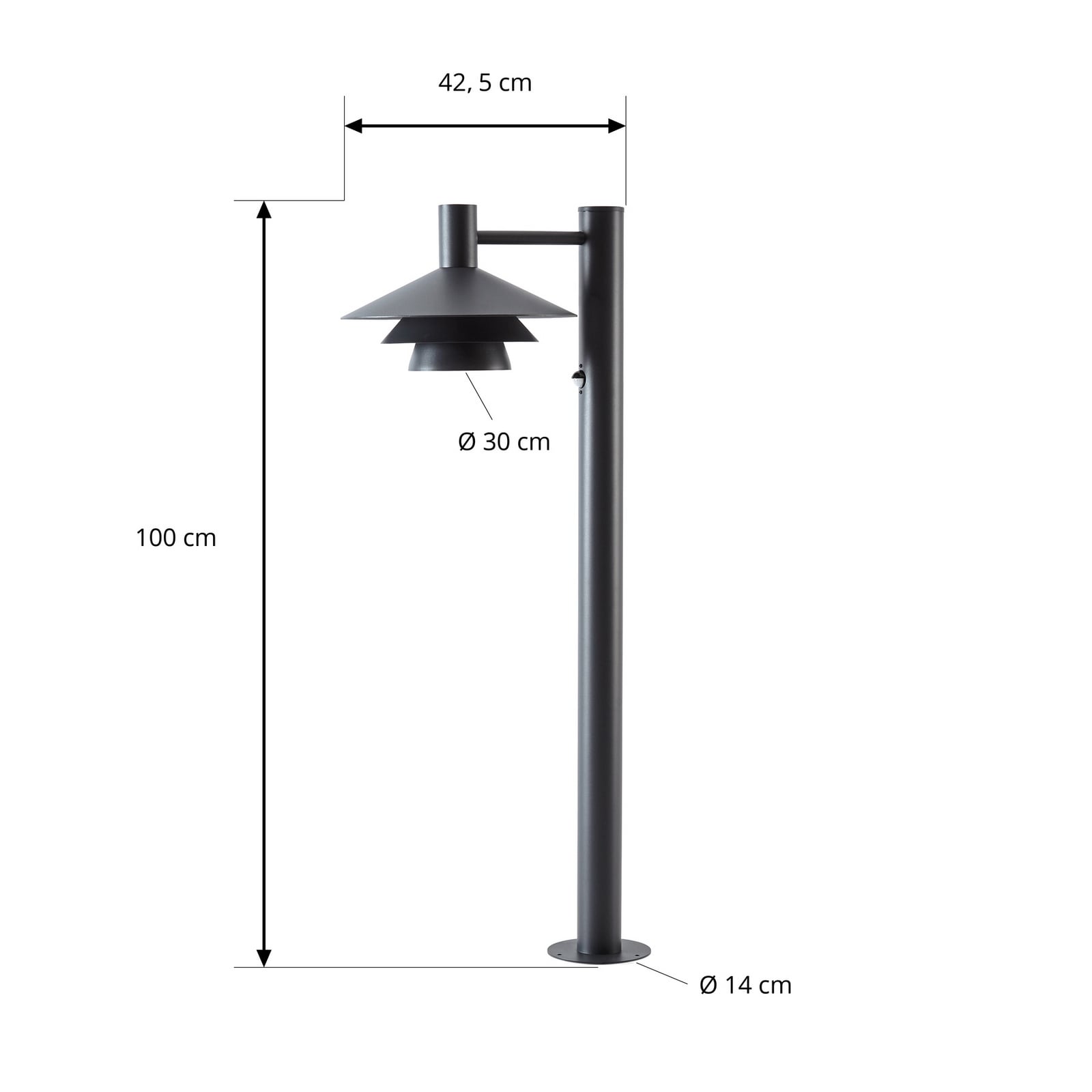 Montaro LED-Wegeleuchte, anthrazit, 100 cm, Sensor, Aluminium, IP54 - Lucande