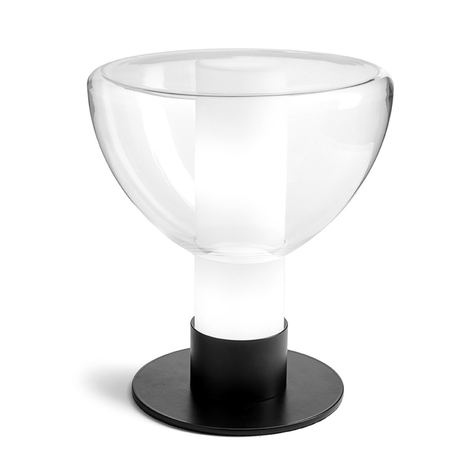 Lámpara de mesa de vidrio Plato, soplado a mano