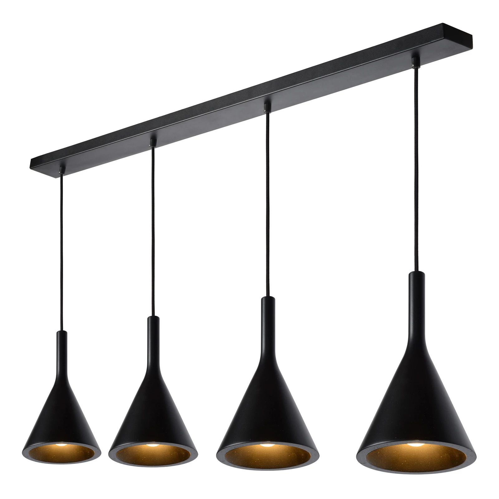 Gipsy hanglamp. zwart, gips, 120 cm, 4-lamps