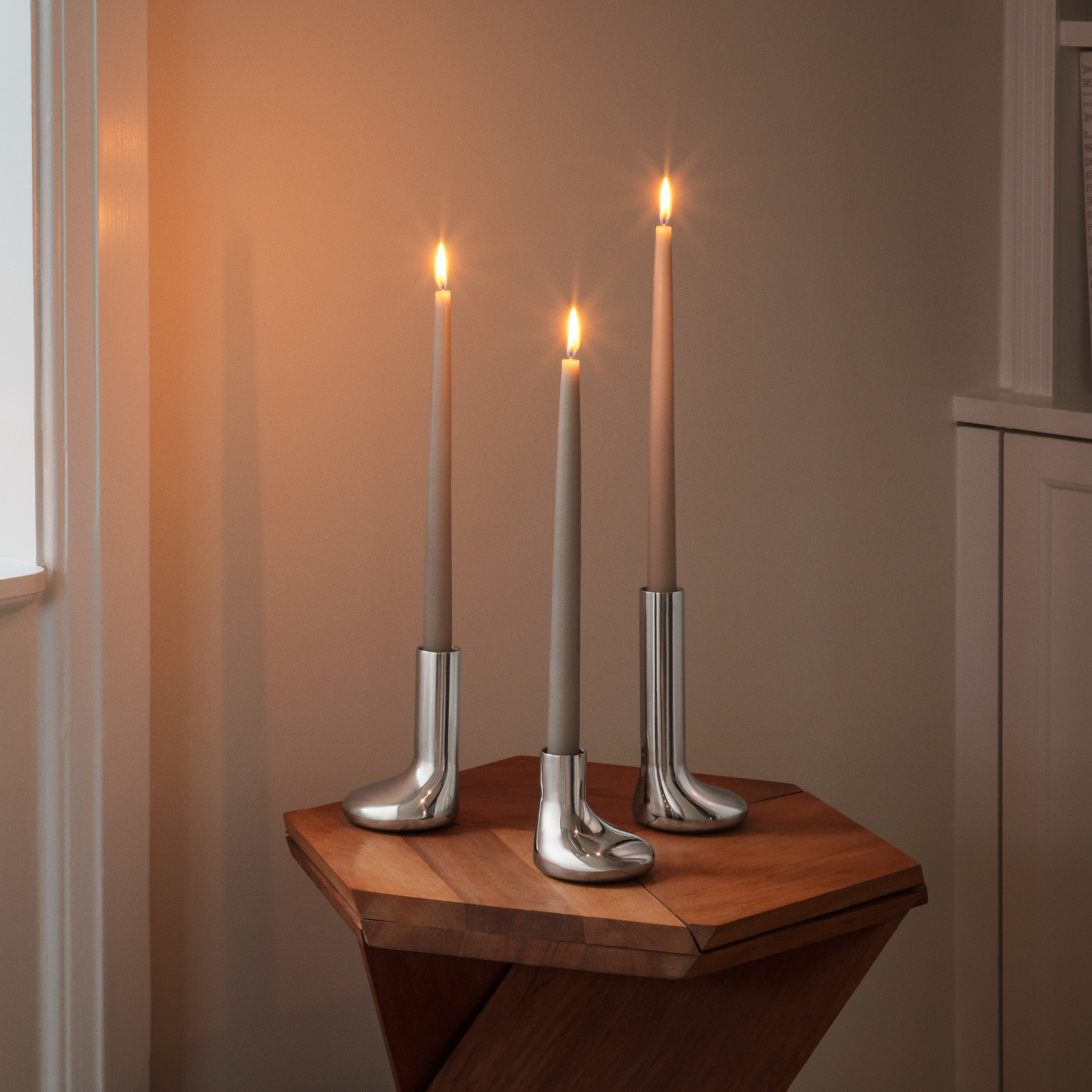 Porte-bougies MELLOW, acier inoxydable, lot de 2 - Eva Solo