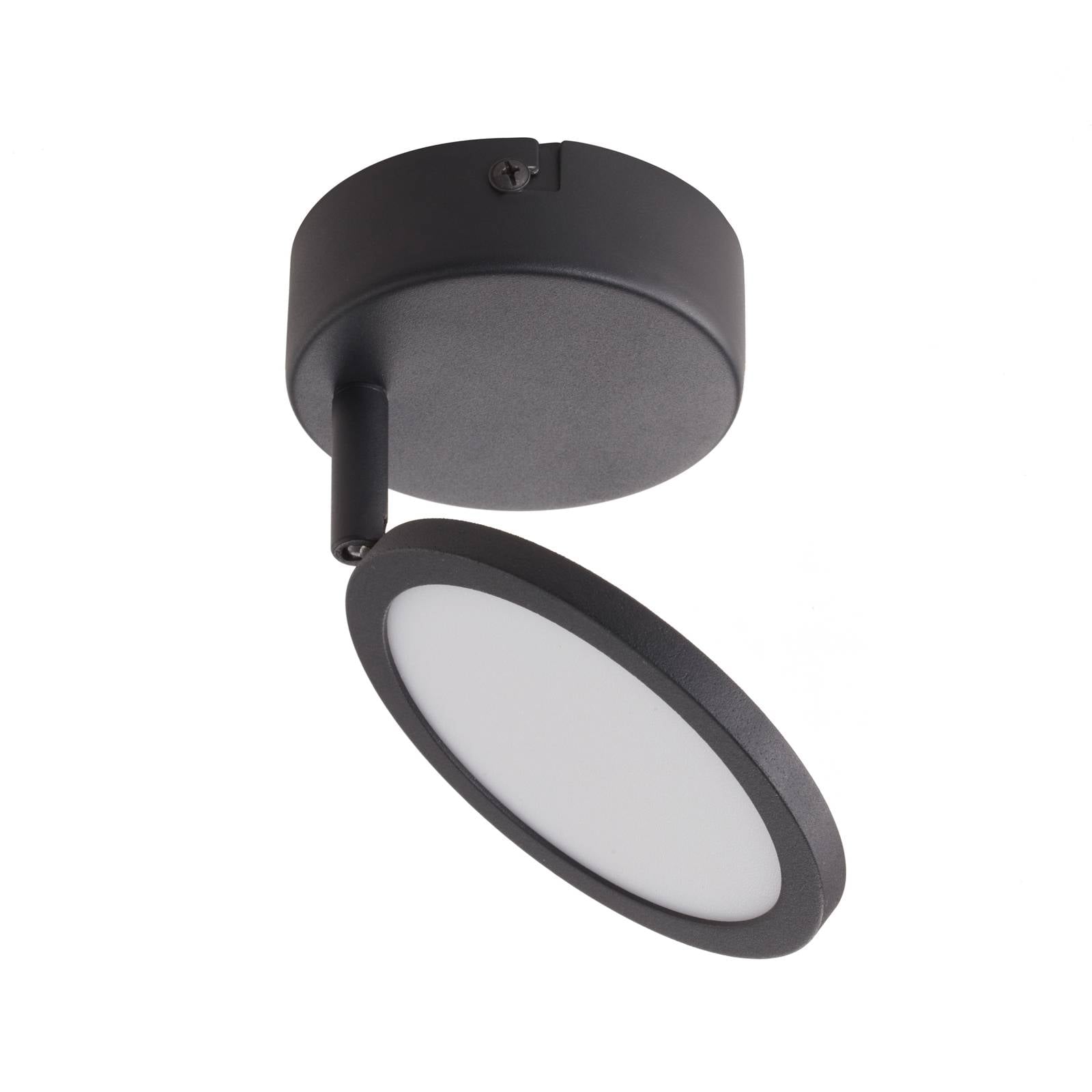 Lindby LED-Spot Manel, schwarz, Eisen, 18 cm hoch