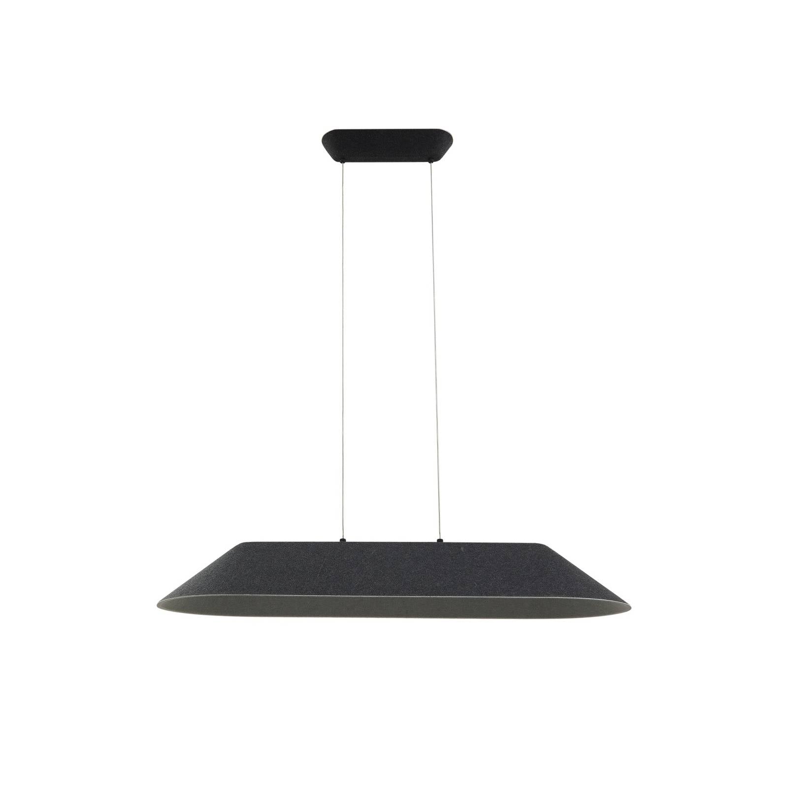 Lucande LED-Pendelleuchte Naelle, schwarz/grau, Filz, 109cm