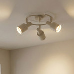 Lindby downlight Ovelia, beige, 3 lyskilder, metall, E27