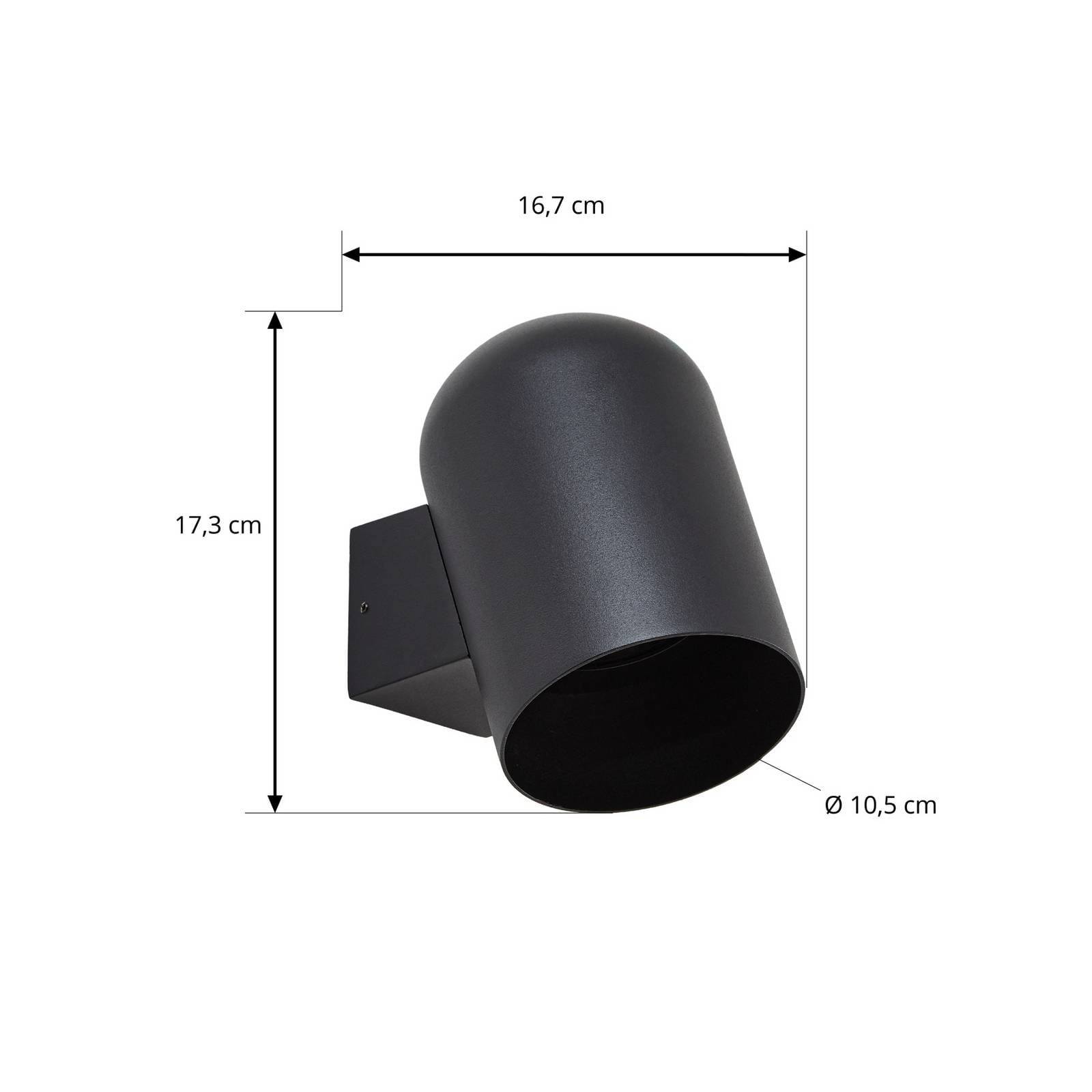 Lindby Kinkiet zewnętrzny Lupil, czarny, metal, GU10, IP44