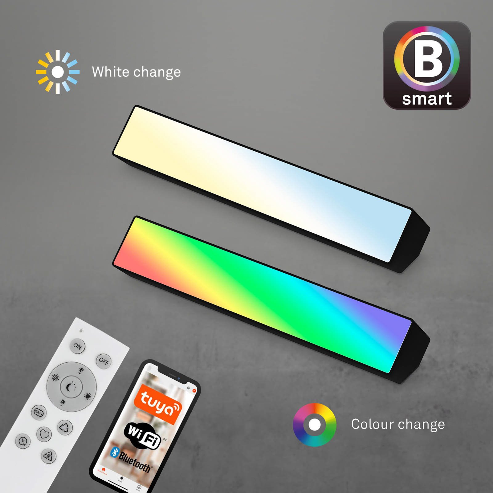 LED sienas mazgātājs Muro S, CCT, RGB, dimmable, melns