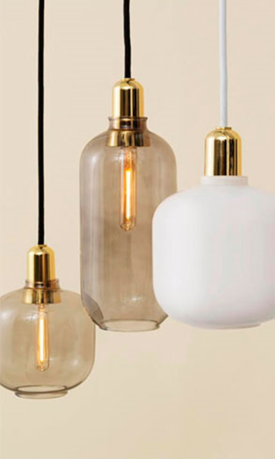 Amp Lampada a Sospensione Piccolo Bianco/Ottone - Normann Copenhagen