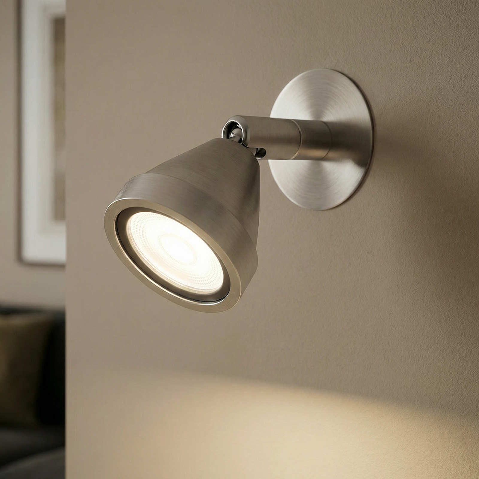 Applique murale LED Mini, orientable, nickel, 5.000K Applique murale LED Mini, orientable, nickel, 5.000K