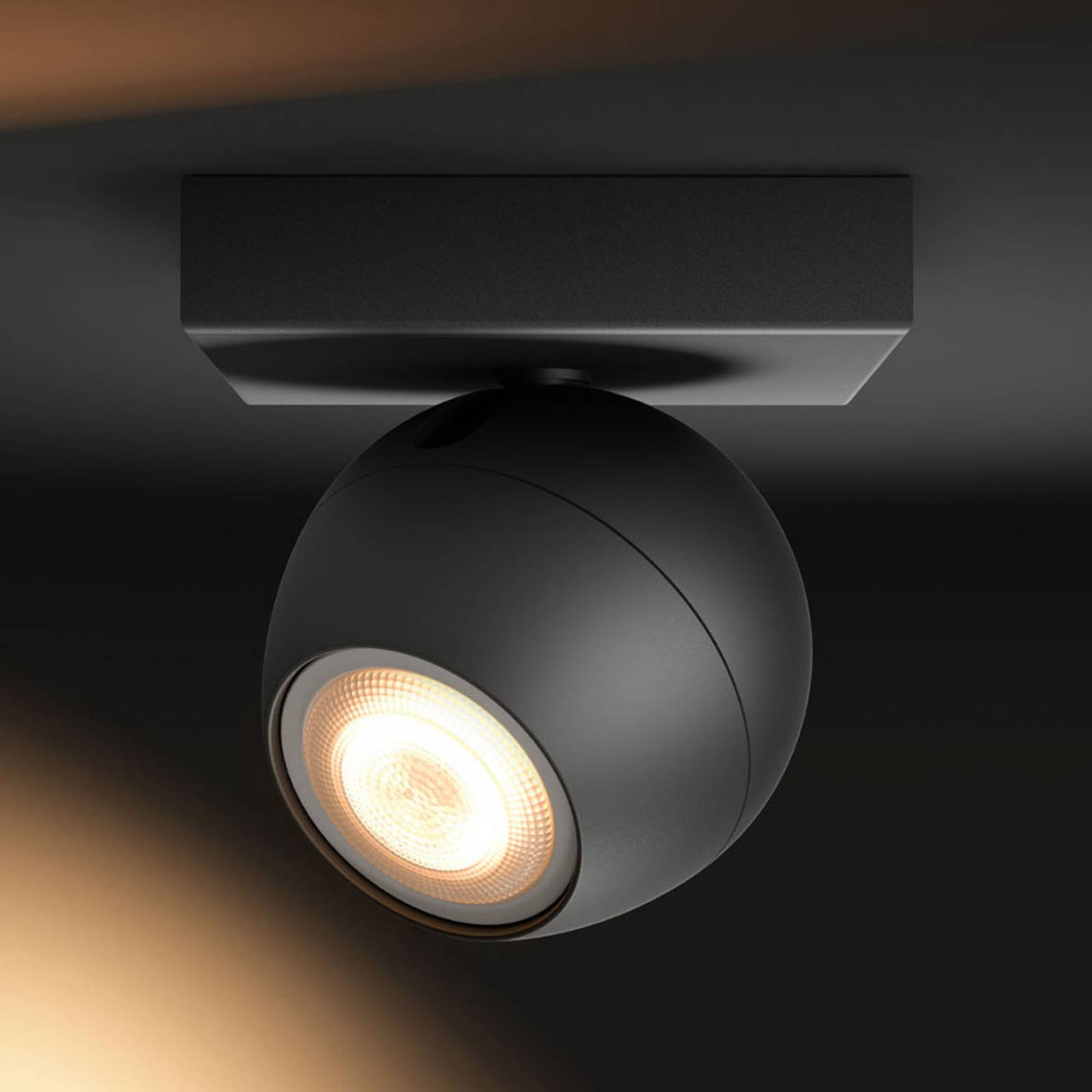 Philips Hue Buckram spot LED noir variateur