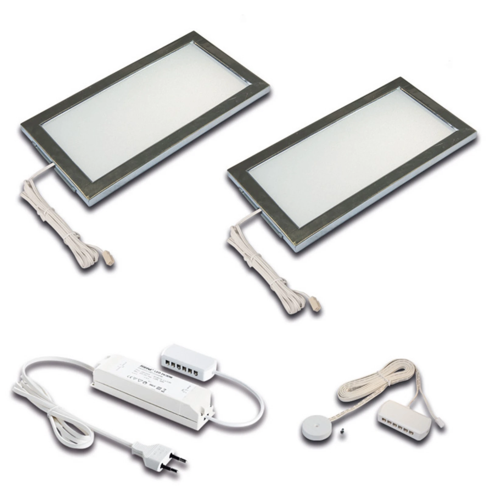 LED podsvietenie Sky stmievač 2 ks 3000K nerezová oceľ