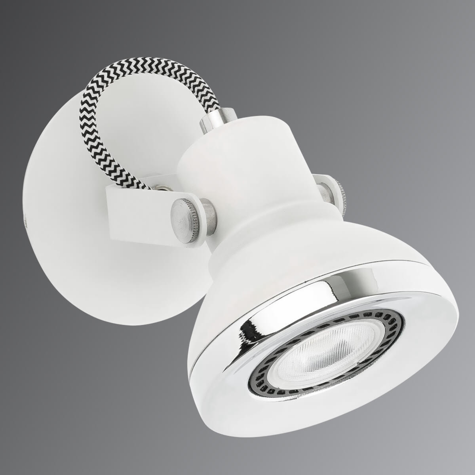 Veggspot Ring med LED i hvitt