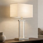 Lindby lampe à poser Sigurd, blanc, tissu, hauteur 54cm, E27