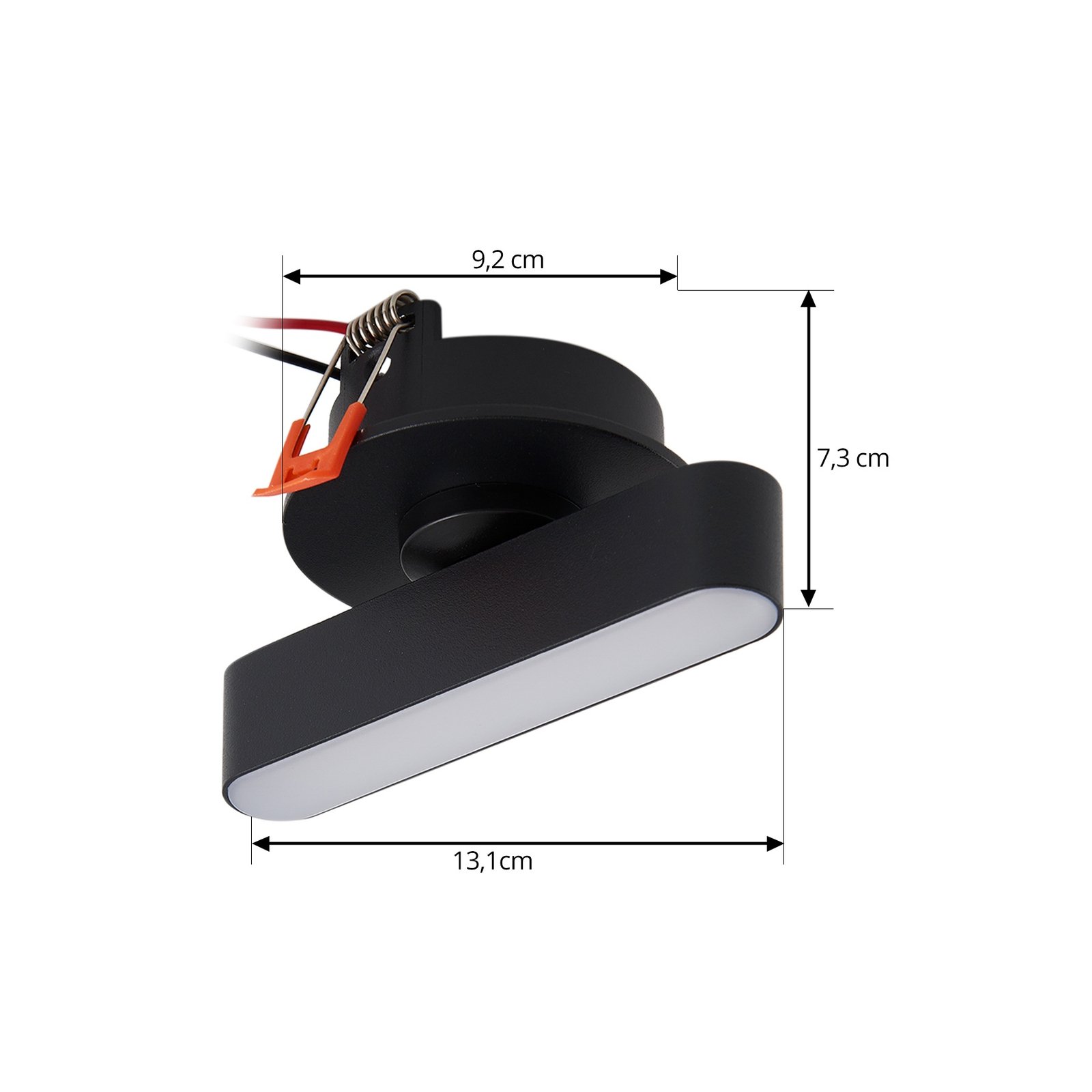 Lindby LED-innfellingslampe Eldrin, svart, metall, 13,1 cm