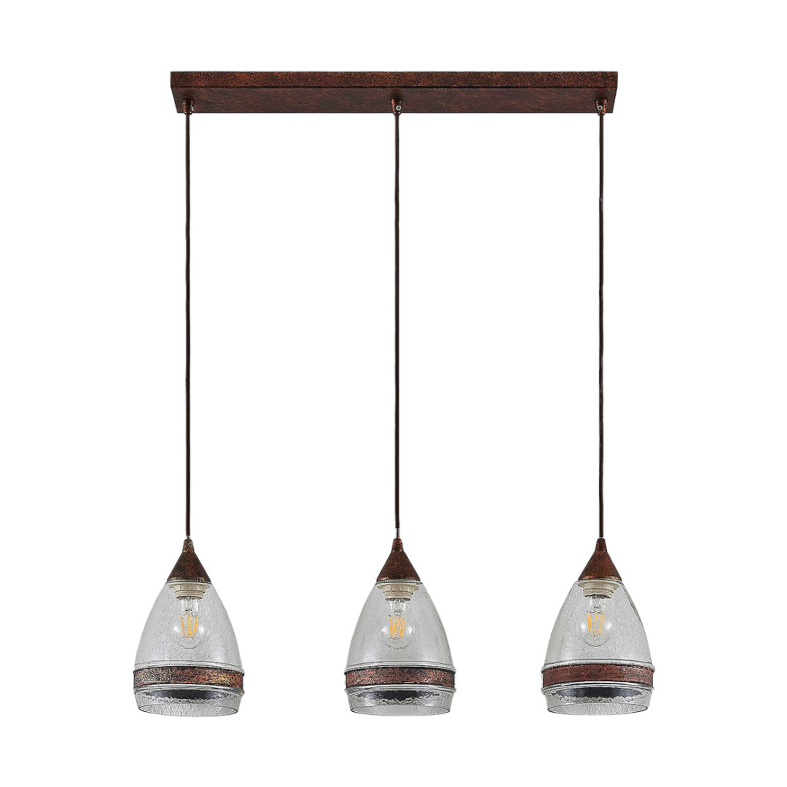 Millina 3 Lustră Pendul Rust/Clear - Lindby