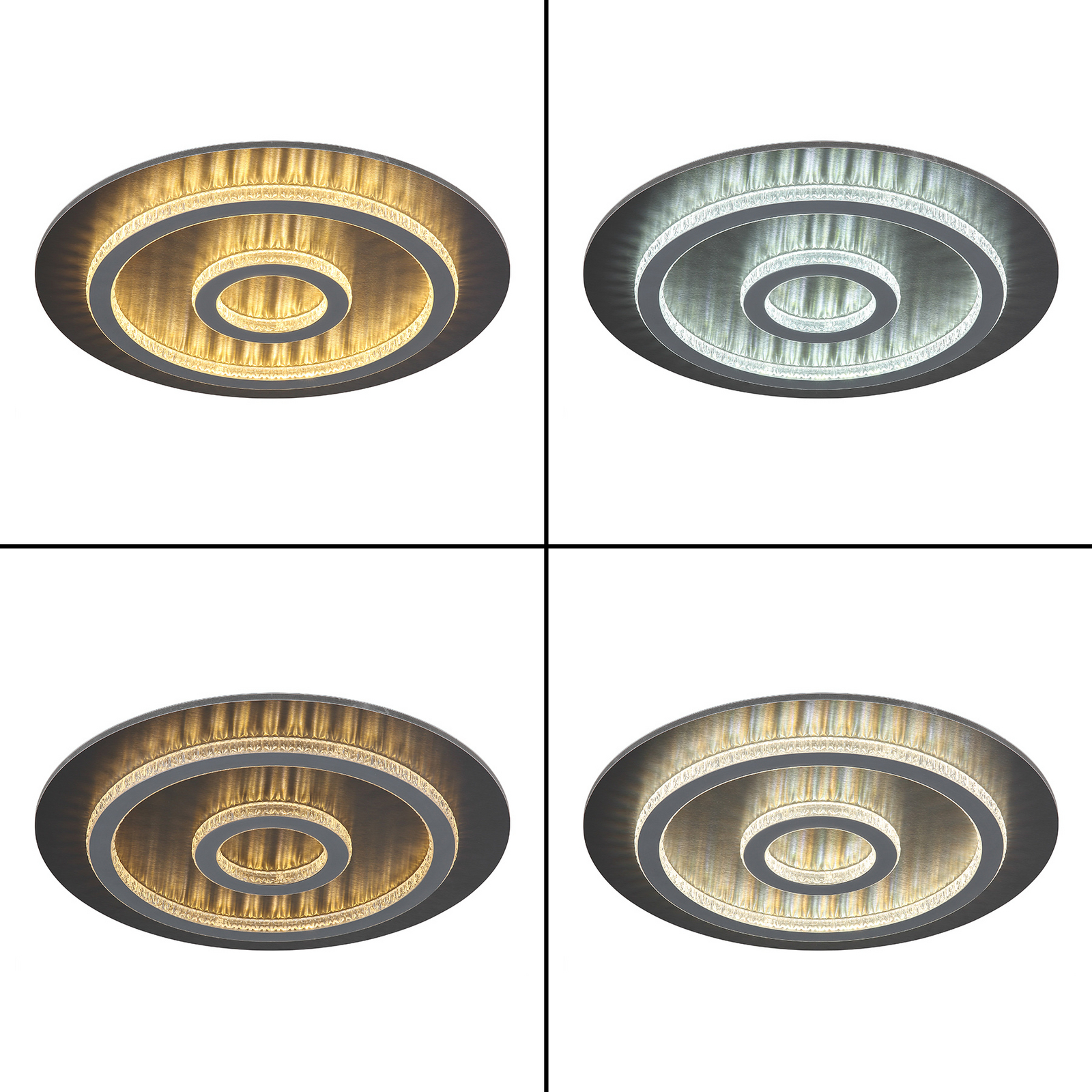 LED plafondlamp Jayden, zwart/antraciet, CCT, dimbaar