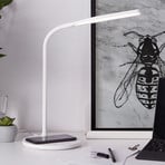 Candeeiro de secretária LED Joni, branco, altura 34 cm, CCT, regulável