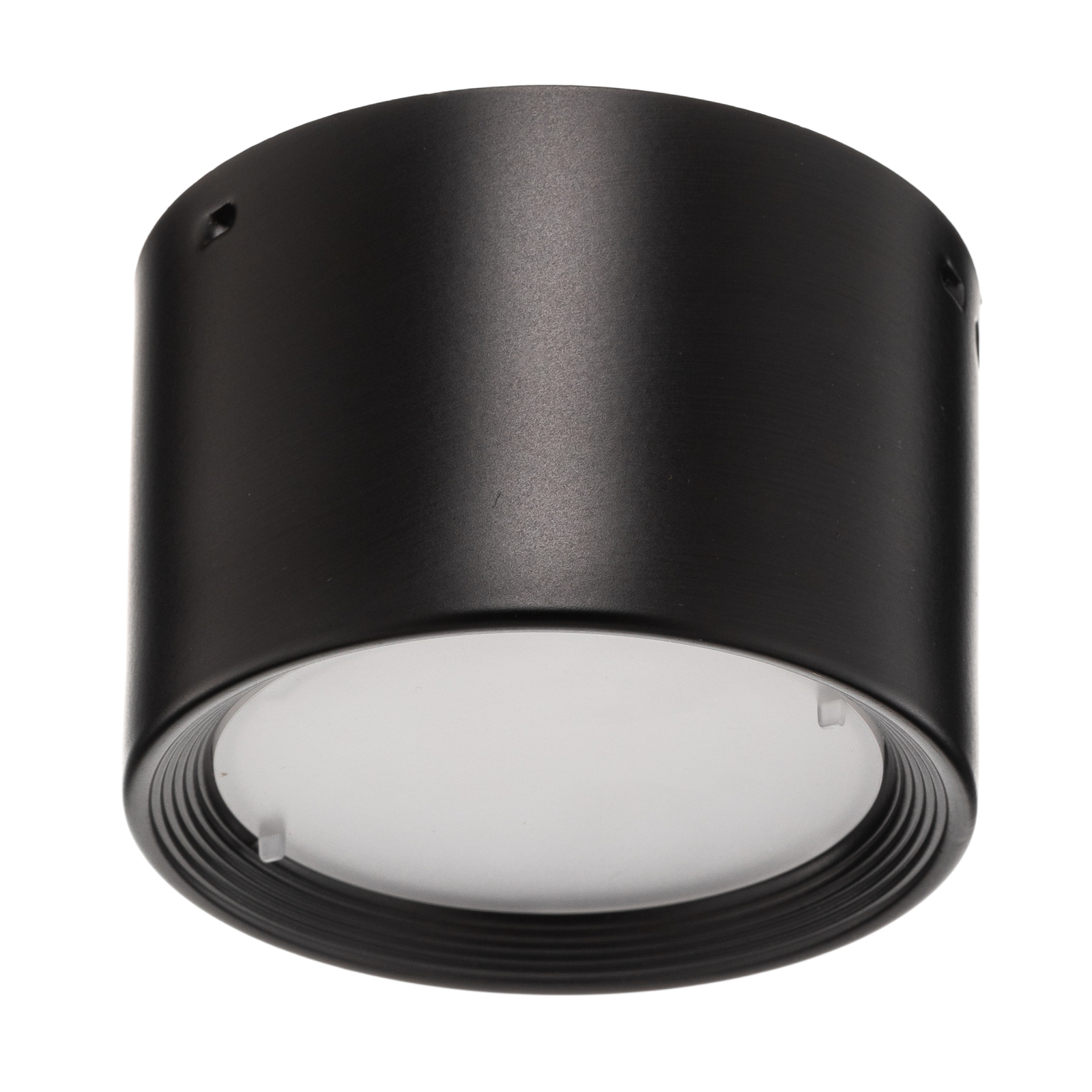 LED downlight Ita in black with diffuser