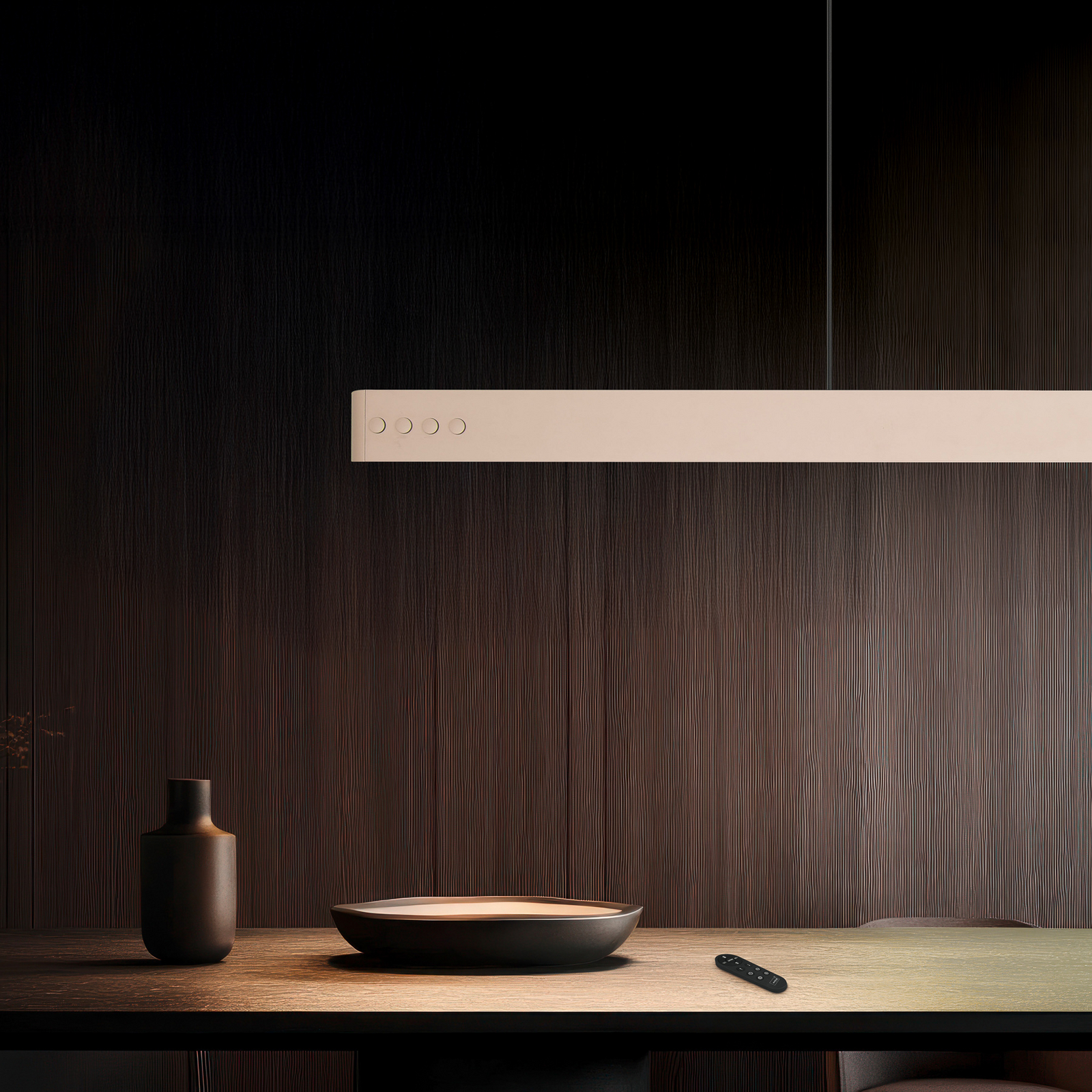 Κρεμαστό φωτιστικό LED Donegal, μπεζ χρώμα, μήκος 150 cm, CCT Κρεμαστό φωτιστικό LED Donegal, μπεζ χρώμα, μήκος 150 cm, CCT