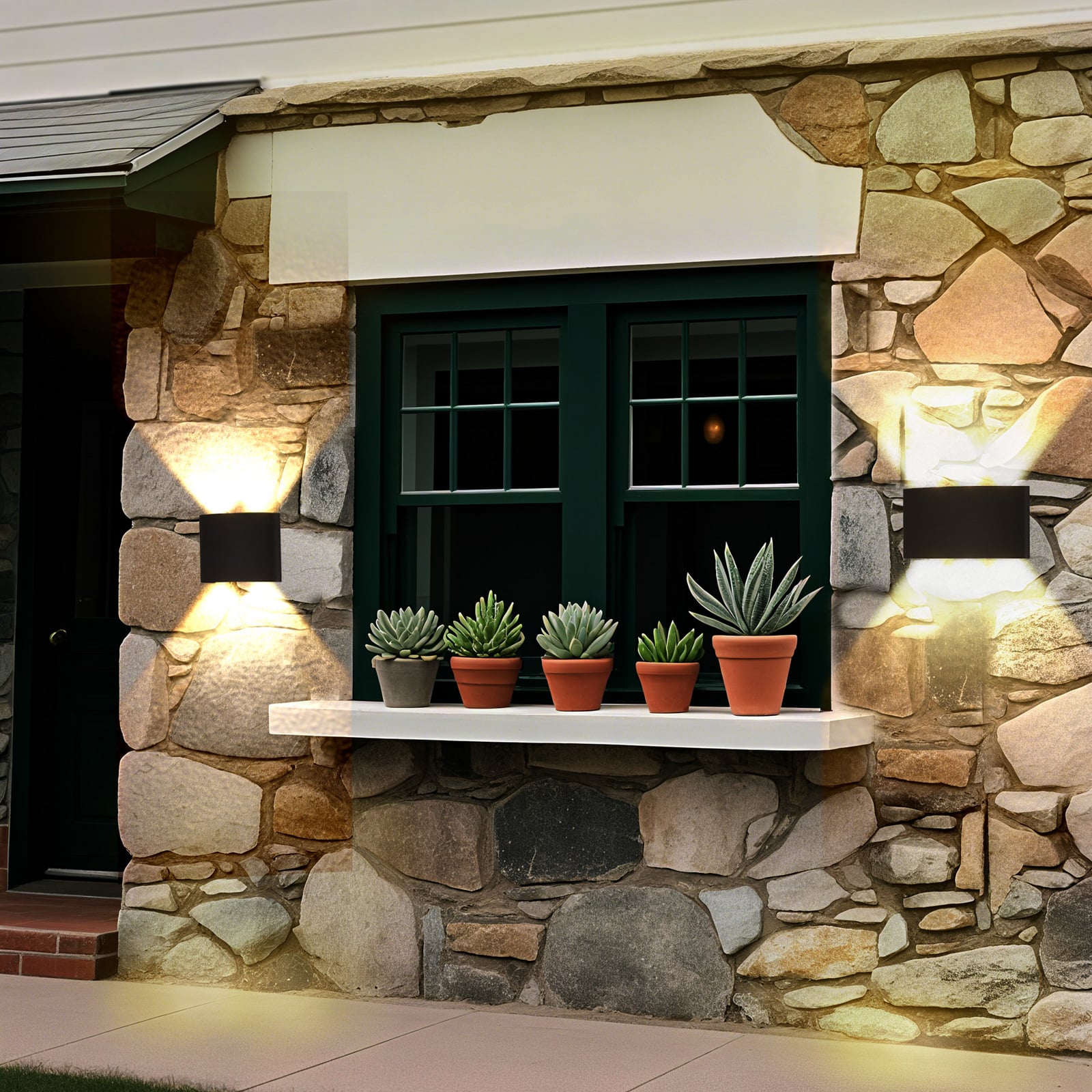 Applique da esterni LED Shadows, larghezza 12 cm, nera, metallo