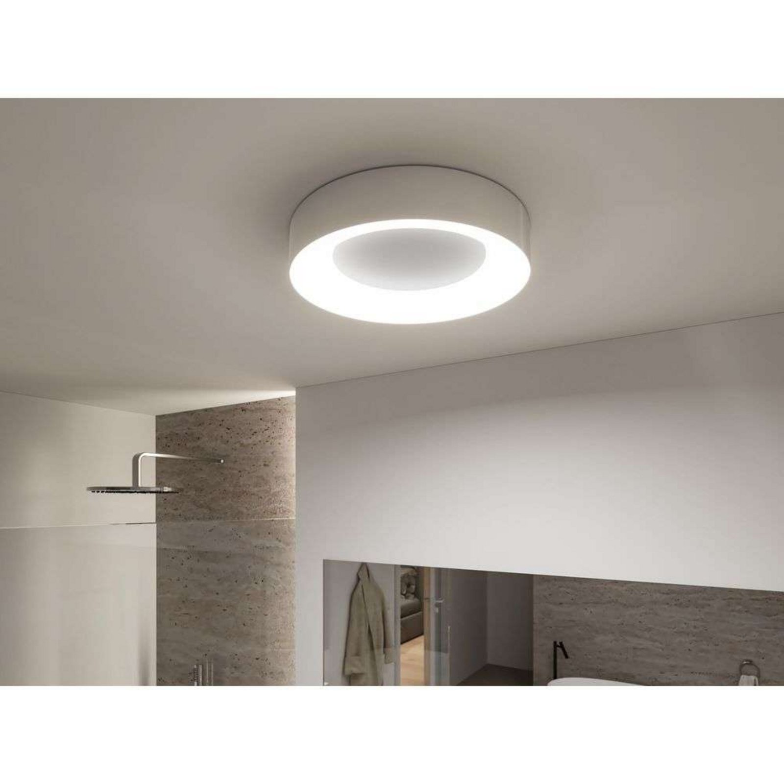 Casca LED Plafonieră IP44 2100lm Alb/Matt Aluminiu - Paulmann