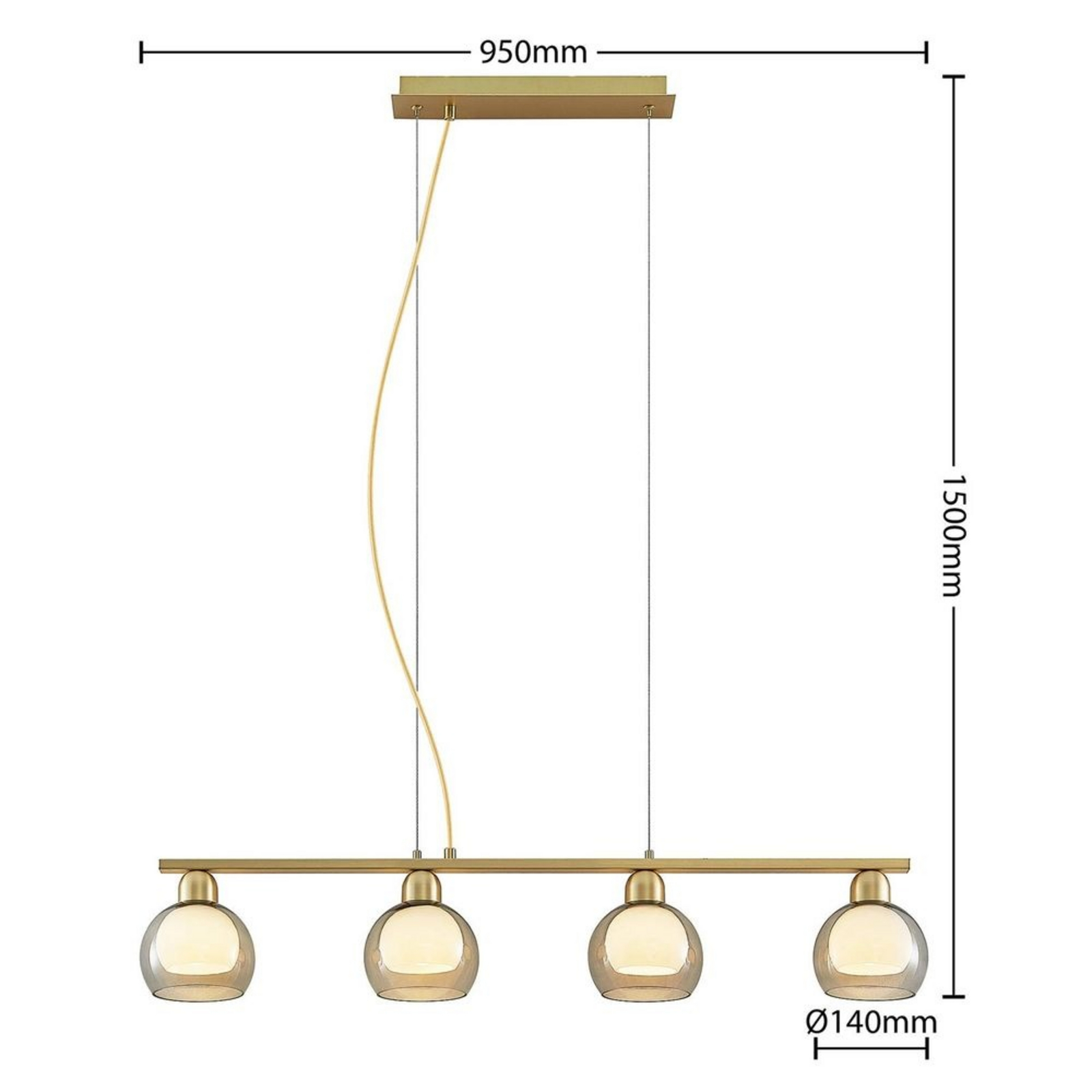 Mylah 4 Lustră Pendul L950 Brass - Lucande