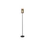 Lámpara de pie Ventotto, negro/oro, altura 165 cm, metal/vidrio