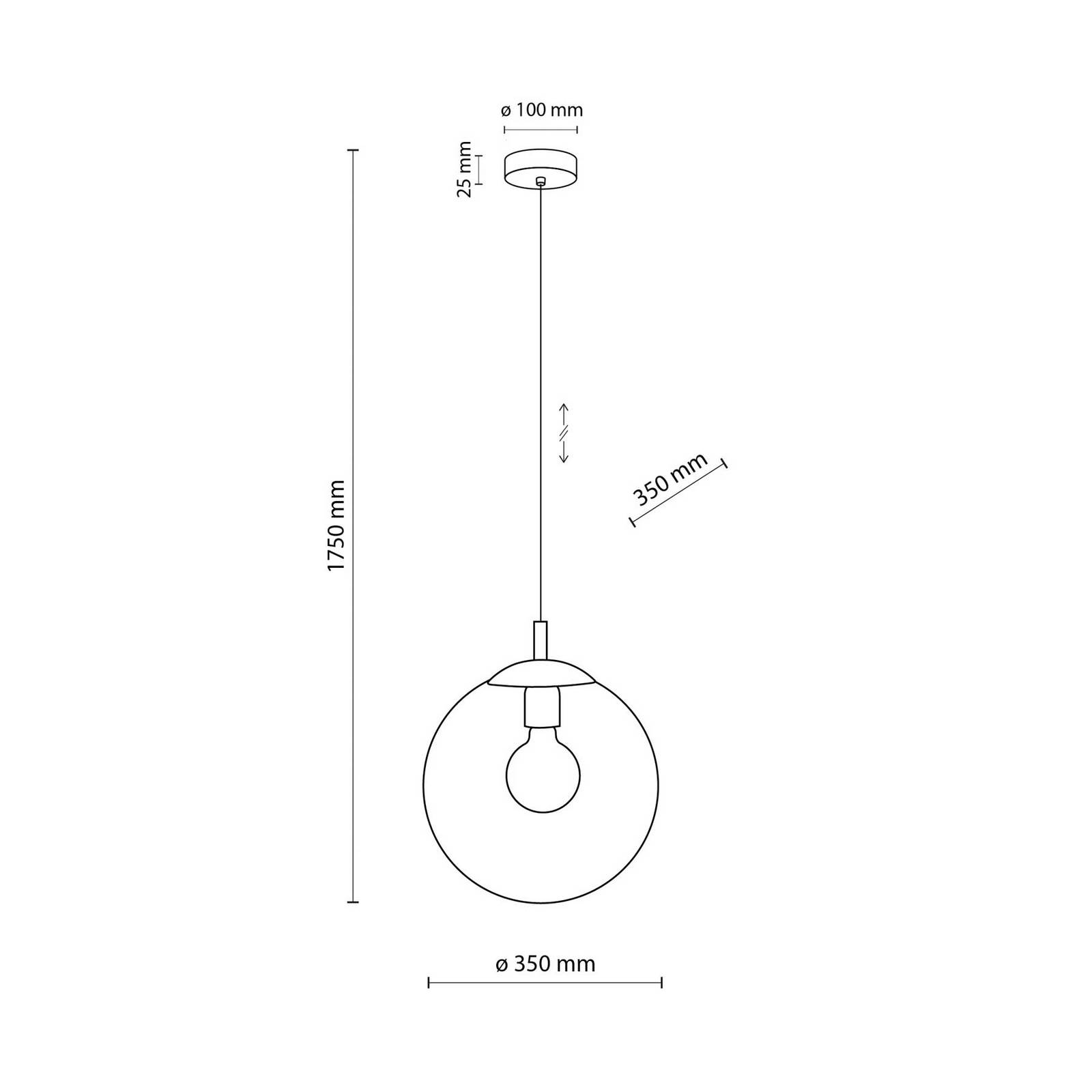 Lampa wisząca Esme, Ø 35 cm, przezroczysta, szkło, kula, E27