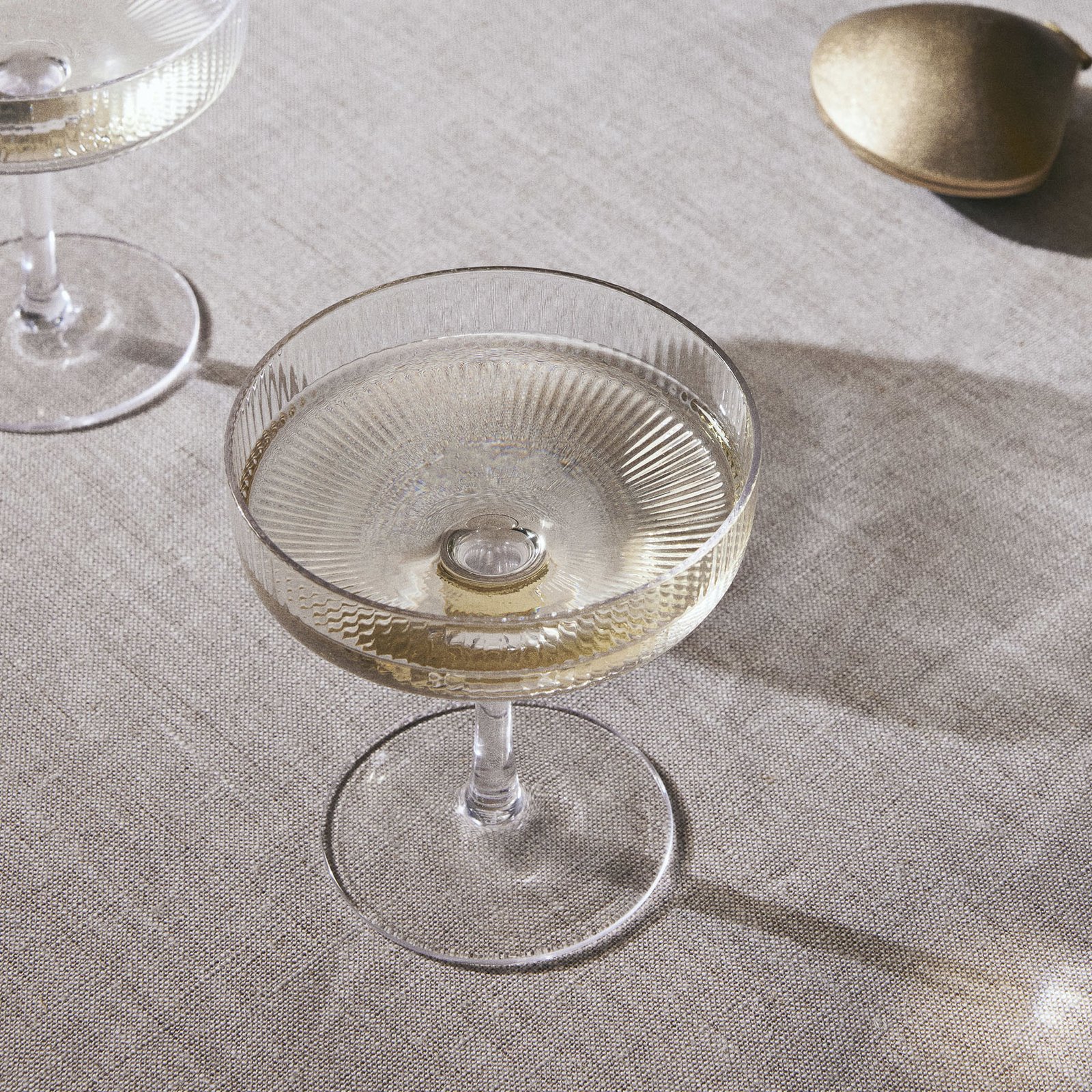 ferm LIVING Ripple champagne bowl, clear, 150 ml, glass, set of 2