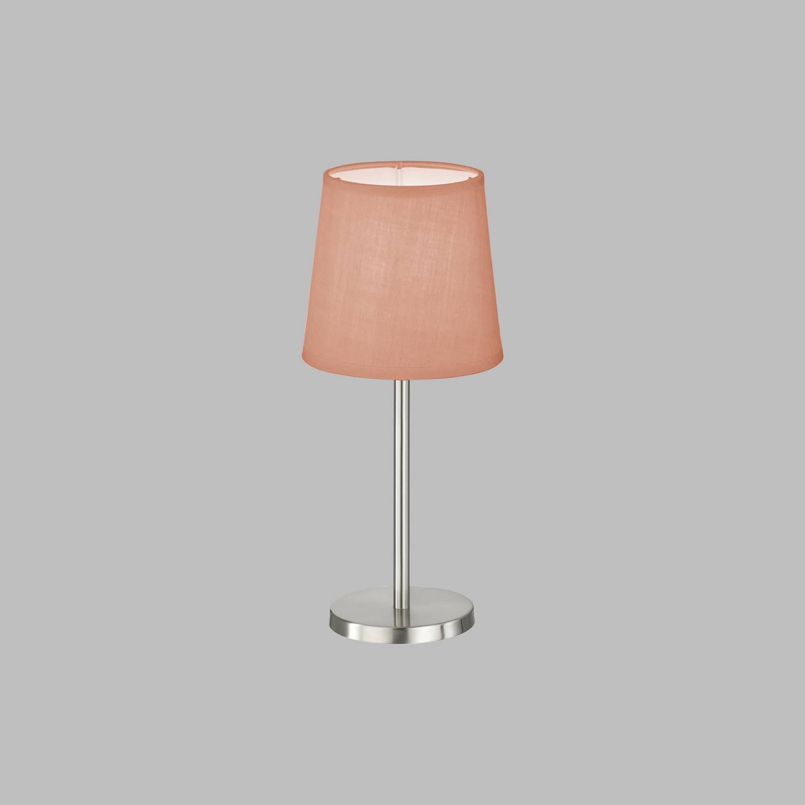Image of FH Lighting Eve lampada da tavolo, paralume lino nichel/rosa