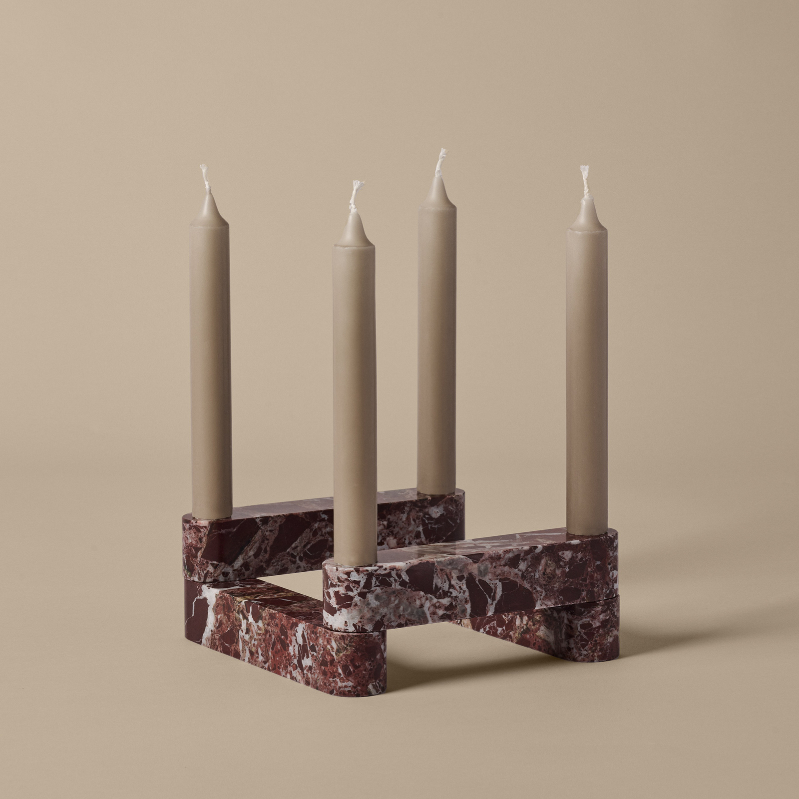 Newel Modular Kerzenhalter, Naturstein, 4-teilig - ferm LIVING