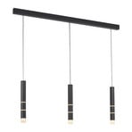 Vega LED-Hängeleuchte, drei Zylinder, schwarz - PURE