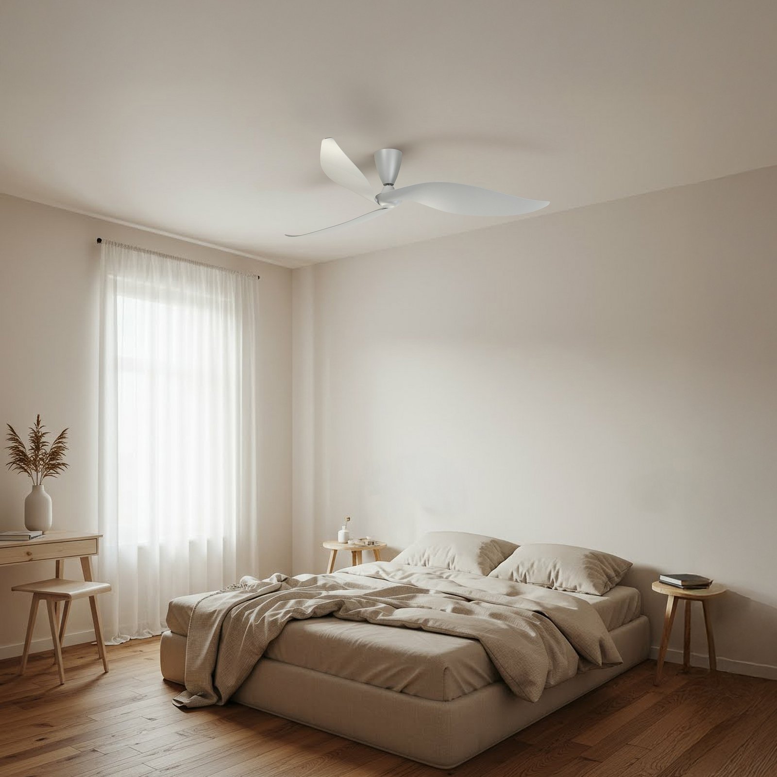 ORCHID plafondventilator, Ø 132 cm, stil, wit, DC - Lucande