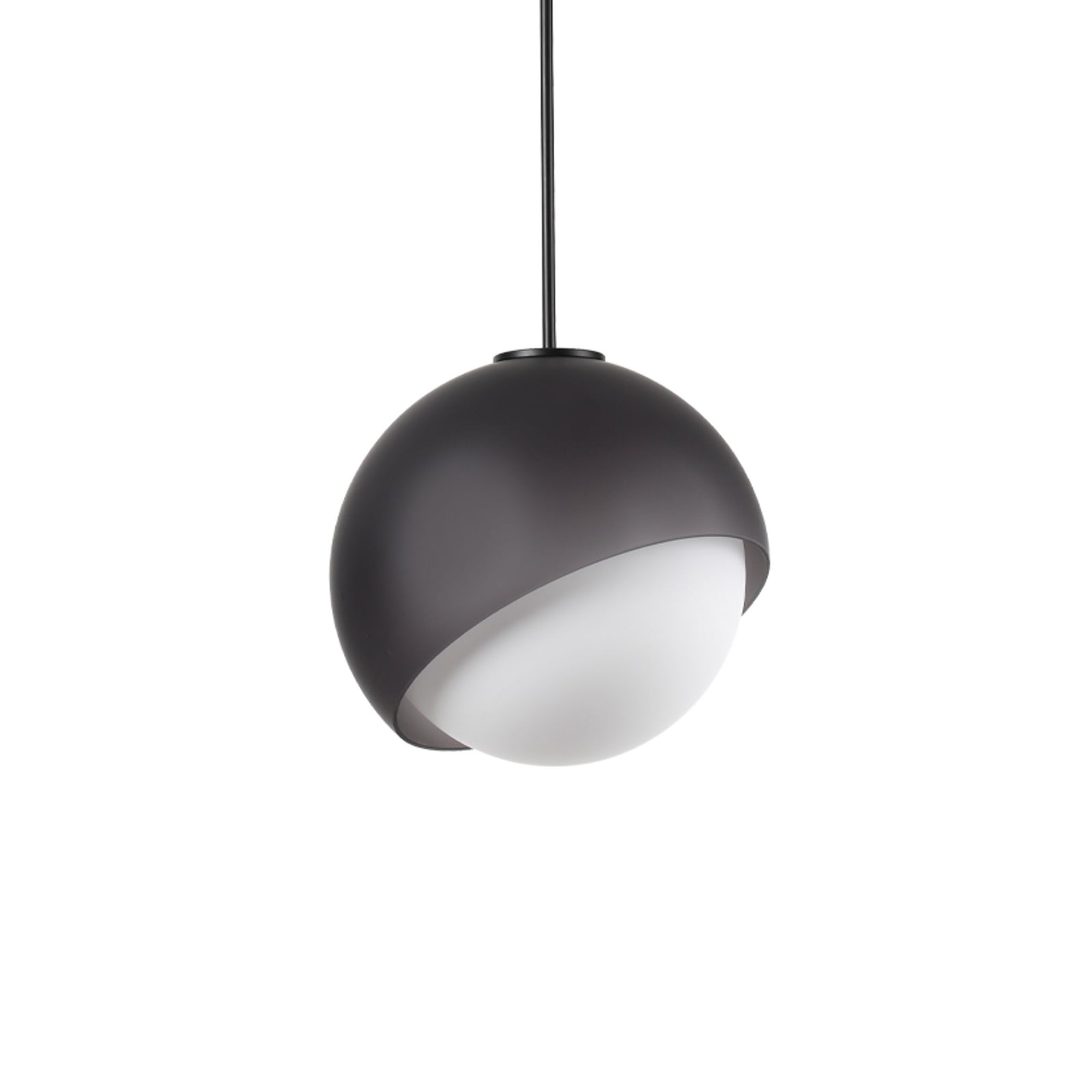Suspension IDEAL LUX Bloom, Ø 12 cm, noir, métal/verre