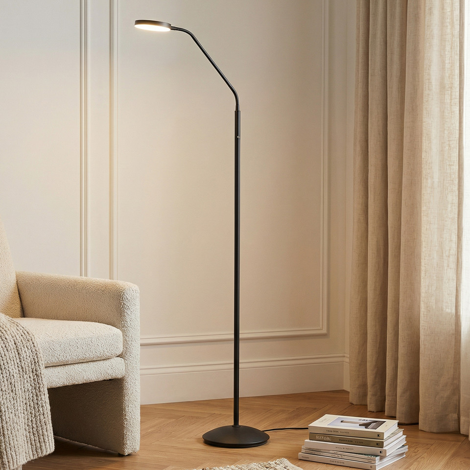 Lindby Elvyn LED-batteridriven golvlampa, svart från Lindby