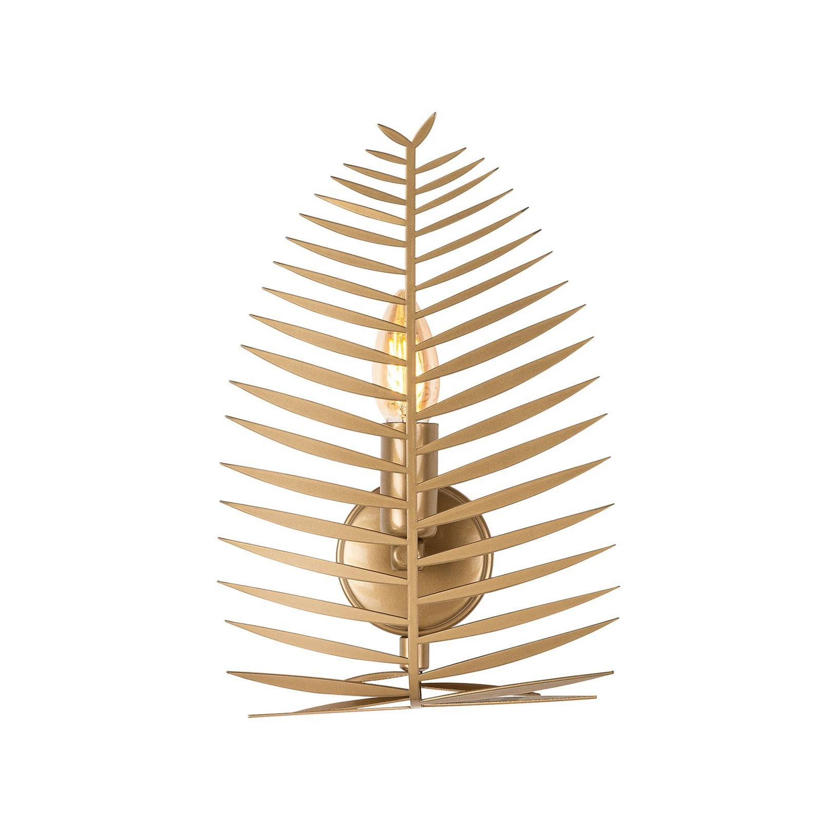 Sieninis šviestuvas „LEAF“, auksinės spalvos, aukštis 30 cm, metalas, E14