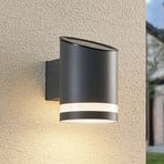 Lindby LED solar outdoor wall light Bentlas, anthracite, IP44